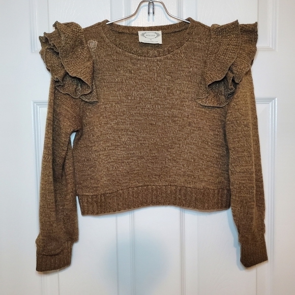 Joyfolie Tiegan Sweater Ruffle Sleeve Sz 10 Mia Joy - Picture 1 of 7